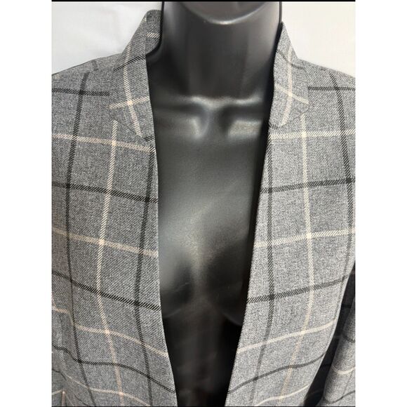 Evan Picone Black Label NWT Grey Plaid Blazer Sze 14 Formal Career Office Classy - Picture 2 of 11